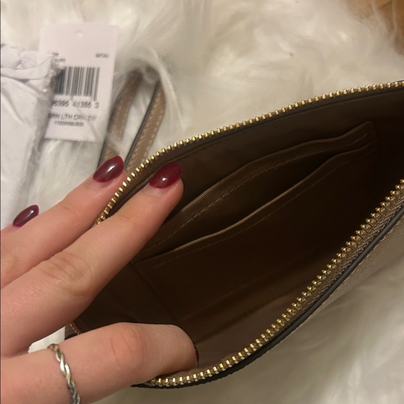 Coach Taupe Wristlet with Gold Accents - Picture 3 of 4